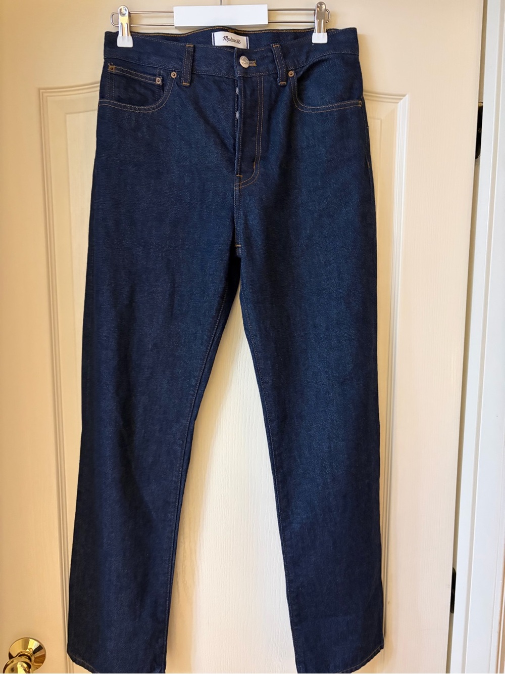 Women’s Madewell Longline Straight Dark Blue Denim Jeans size 27 like new